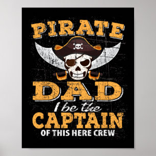 Affiche Funny Pirate Nuit Papa Croisière Famille Vacances