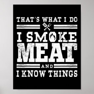 Affiche Funny Pitmaster I Smoke Meat Bbq Smoker Grill Cade