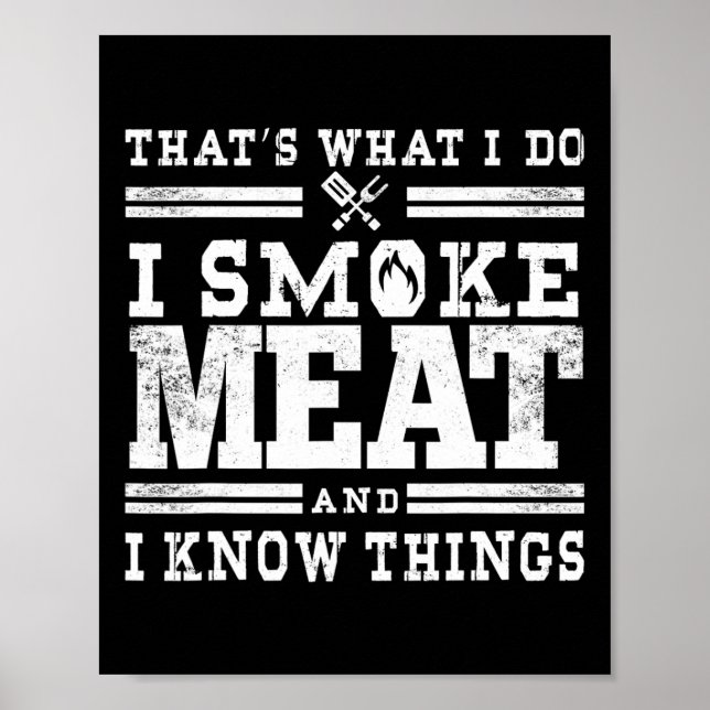Affiche Funny Pitmaster I Smoke Meat Bbq Smoker Grill Cade (Devant)