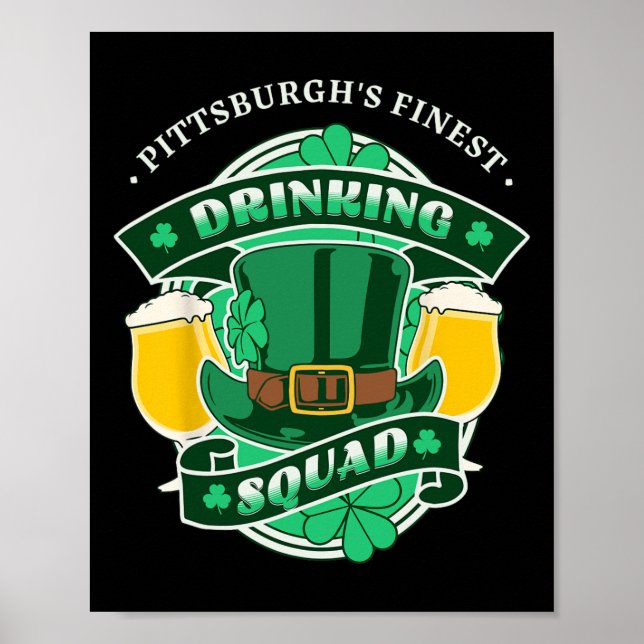 Affiche Funny Pittsburgh Drad Squad Correspondant St Patri (Devant)
