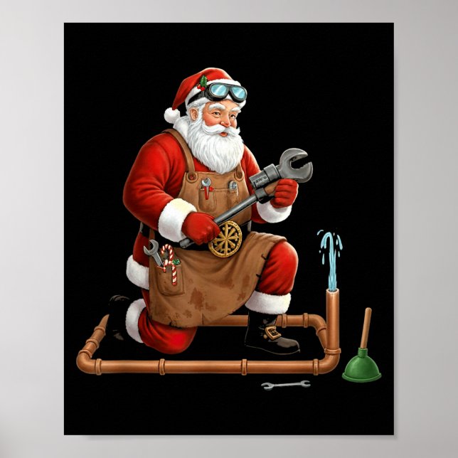 Affiche Funny Plumber Santa Christmas Graphic  (Devant)