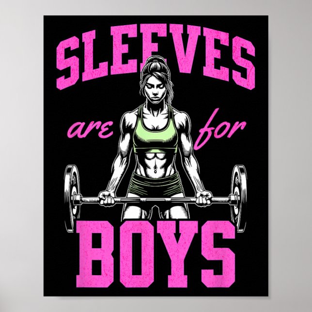 Affiche Funny Poids Bodybuilding Femme Manches Jok (Devant)
