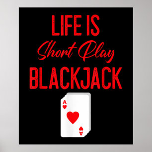 Affiche Funny Poker   La Vie Est Le Blackjack À Court Temp