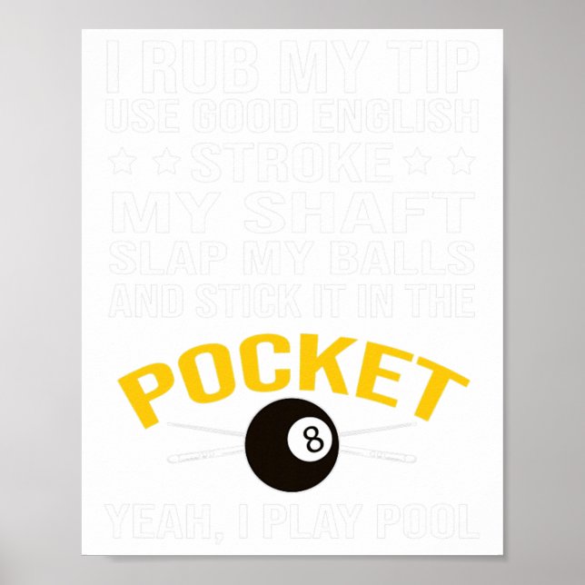 Affiche Funny Pool Billard Chemise I Jouer Pool Billard Gi (Devant)