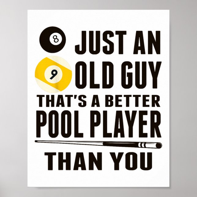 Affiche Funny Pool T Shirt Just An Old Guy Billiards Cadea (Devant)