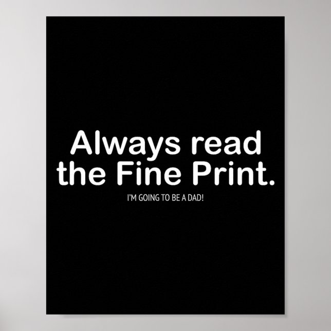 Affiche Funny Pregnancy Announcemen For New Dads  (Devant)