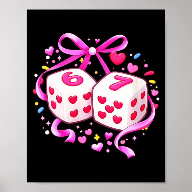 Affiche Funny Preppy 67 Saint-Valentin Six Sept Dés 6 pour (Devant)