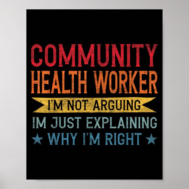 Affiche Funny Profession Quote Community Health Worker  (Devant)
