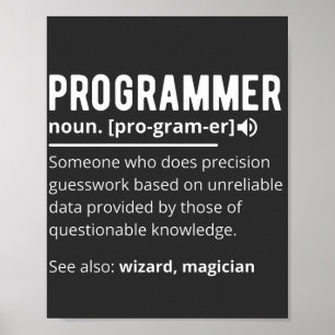 Affiche Funny Programmer Code Developer Meaning Definition