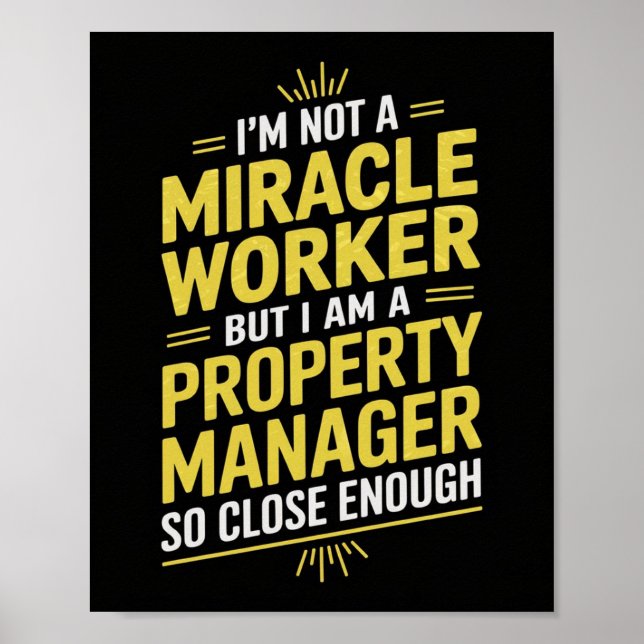 Affiche Funny Property Manager Wall Art - Je ne suis pas u (Devant)
