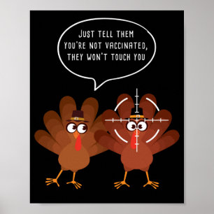 Affiche Funny Pumpkin Turkey Conversation Thanksgiving
