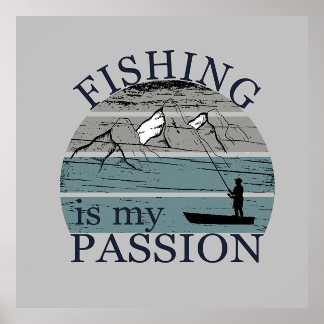 Affiche funny quotes fishing is my life (Devant)