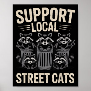 Affiche Funny Raccoon Sungles Support Vintage Local Street