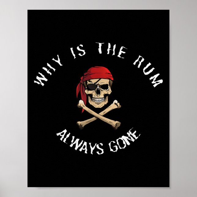 Affiche Funny Rate Quote - Why Is The Rum Always Gone_ , S (Devant)