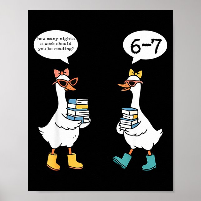 Affiche Funny Reading 67 Six Seven Meme Goose Teacher Book (Devant)