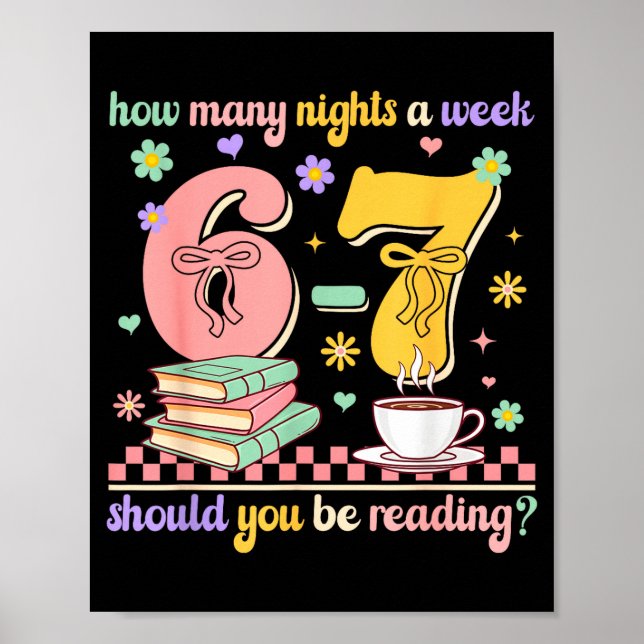 Affiche Funny Reading 67 Teacher Six Seven Reading 6 7 Boo (Devant)