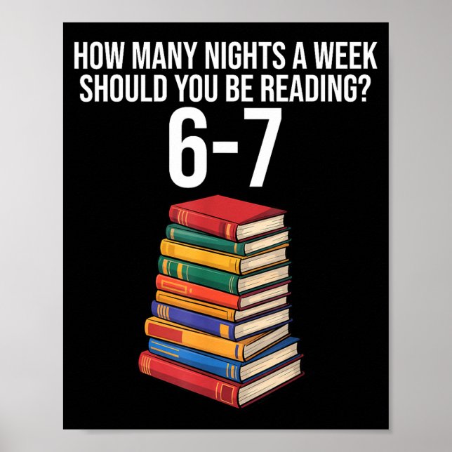 Affiche Funny Reading Book Teacher 67 Six Seven Meme  (Devant)