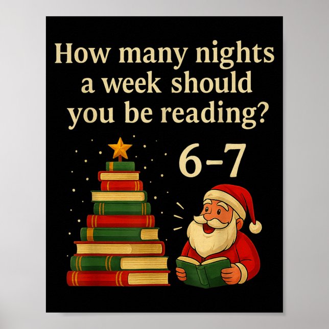 Affiche Funny Reading Christmas Tree Book– Reading 6 7 Mem (Devant)