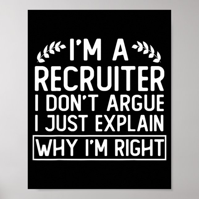 Affiche Funny Recruiter Design Saying_ I M A Recruiter I D (Devant)