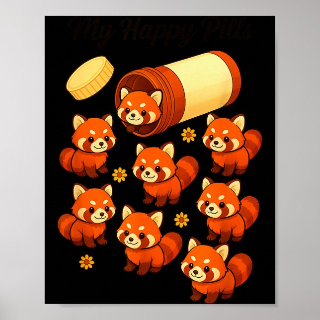 Affiche Funny Red Panda My Happy Lls Animal Lover Boys Gir (Devant)