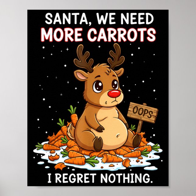 Affiche Funny Reindeer Carrot Hoarder Christmas Design  (Devant)