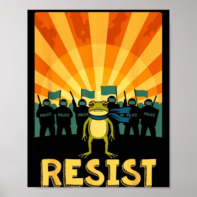 Affiche Funny Resist Portland Frog Protest  (Devant)