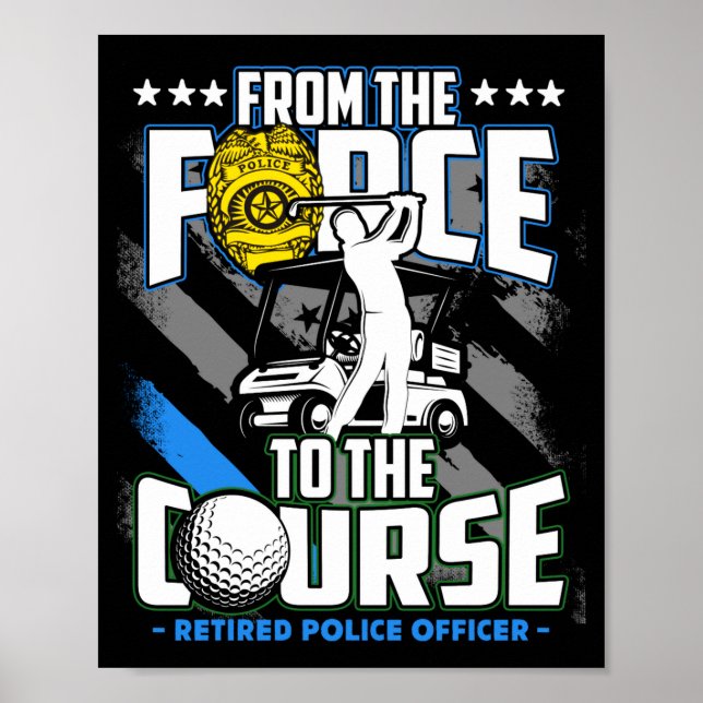 Affiche Funny Retired Lice Officer Golf Retirement Gift  (Devant)