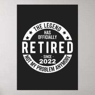 Affiche funny retirement, retired, retired firefighter, re