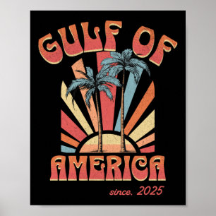 Affiche Funny Retro 2025 Grunge Design, Golfe Des Etats-Un