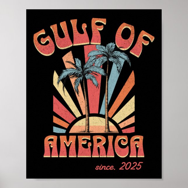 Affiche Funny Retro 2025 Grunge Design, Golfe Des Etats-Un (Devant)