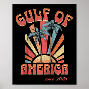 Affiche Funny Retro 2025 Grunge Design, Golfe Des Etats-Un