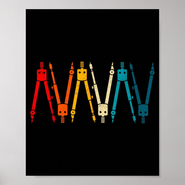 Affiche Funny Retro Architect Comp Rainbow Design  (Devant)