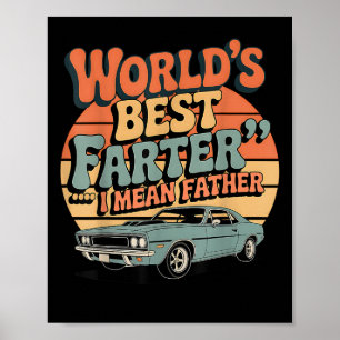 Affiche Funny Retro Car Papa Meilleur Farter du monde Je v