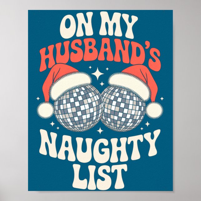 Affiche Funny Retro Christmas Wife On My Husband's Naughty (Devant)