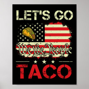 Affiche Funny Retro Let’s Go Taco Mexicaine Humour aliment