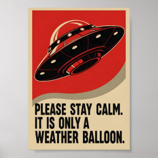 Affiche Funny Retro Propaganda UFO