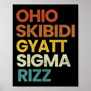 Affiche Funny Rizzler Ohio Skibidi Gyatt Sigma Rizz - Uni-