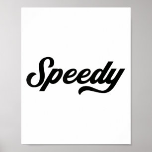 Affiche Funny Running Cadeaux Speedy, Uni-adultes, Bleu, S