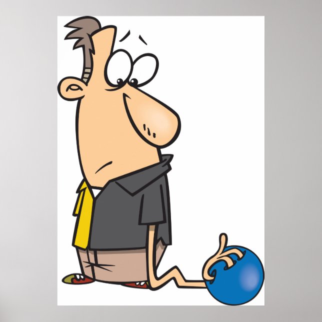 Affiche Funny Sad Bowler caractère avec Bowling Ball (Devant)