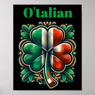 Affiche Funny Saint Patricks Day Irlandais Italien O'talia