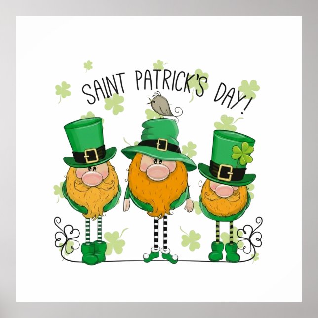 Affiche Funny Saint Patrick's Day T-Shirt Irish Shamrock (Devant)