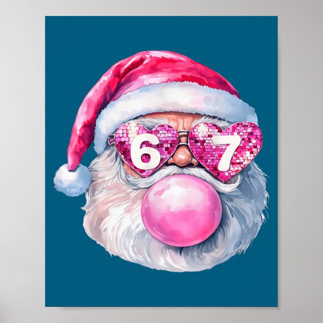 Affiche Funny Santa 67 Bubblegum Nk Christmas Six Seven Me (Devant)