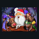 Affiche Funny Santa and Reindeer Party Christmas<br><div class="desc">Soirée de Noël pour Père Noël et Reindeers - Soirée de célébration de dessin animé - Choisir / Ajouter votre texte unique / Nom / Couleur - Faire votre cadeau spécial - Redimensionner et déplacer ou ajouter des éléments - image / texte avec outil de personnalisation. Peinture et design par...</div>