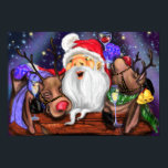 Affiche Funny Santa and Reindeer Party Christmas<br><div class="desc">Soirée de Noël pour Père Noël et Reindeers - Soirée de célébration de dessin animé - Choisir / Ajouter votre texte unique / Nom / Couleur - Faire votre cadeau spécial - Redimensionner et déplacer ou ajouter des éléments - image / texte avec outil de personnalisation. Peinture et design par...</div>