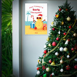 Affiche Funny Santa Claus Holiday Christmas New Year<br><div class="desc">Funny Santa Claus Holiday Christmas New Year Poster a fun way to think of the warm sandy beach with Sandy Claus on it and presents.</div>