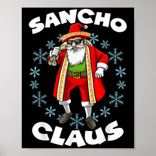 Affiche Funny Santa Claus Sancho mexicain Santa Claus Chri