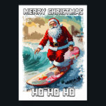 Affiche Funny Santa Claus surfer dans le pop art d'été<br><div class="desc">Printable Wall art aussi disponible en tant qu'Instant Télécharger Funny Santa Claus surfer dans l'illustration pop d'été / Lustiger Weihnachtsmann, der in der Sommer-Pop-Art-Illustration surft / Divertido Papá Noel surfeando en la ilustración del arte pop verano / Divertente Babbo Natale naviga nell trazione estiva #NaumovskiArt #NoëlClaus #Noël #Noël #ZazzleMade #Funny...</div>