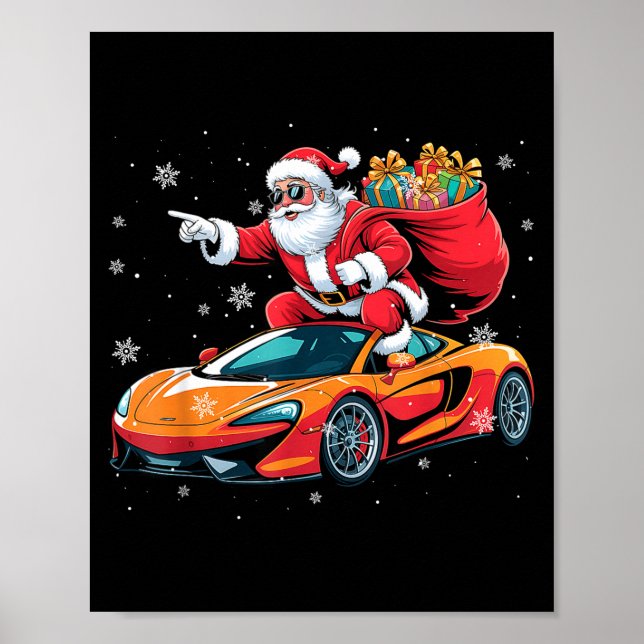 Affiche Funny Santa Driving Srt Car Xmas Pajama Christmas  (Devant)