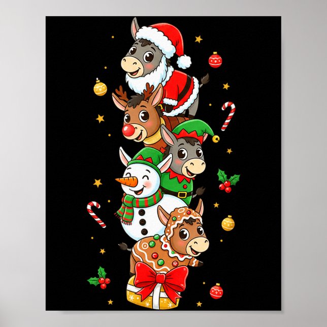 Affiche Funny Santa Elf Snowman Christmas Womens Mens Kids (Devant)