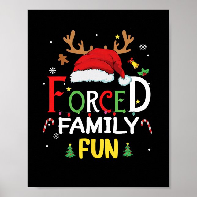 Affiche Funny Santa Hat Forcé Famille Amusante Sarcastique (Devant)